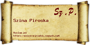 Szina Piroska névjegykártya