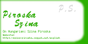 piroska szina business card